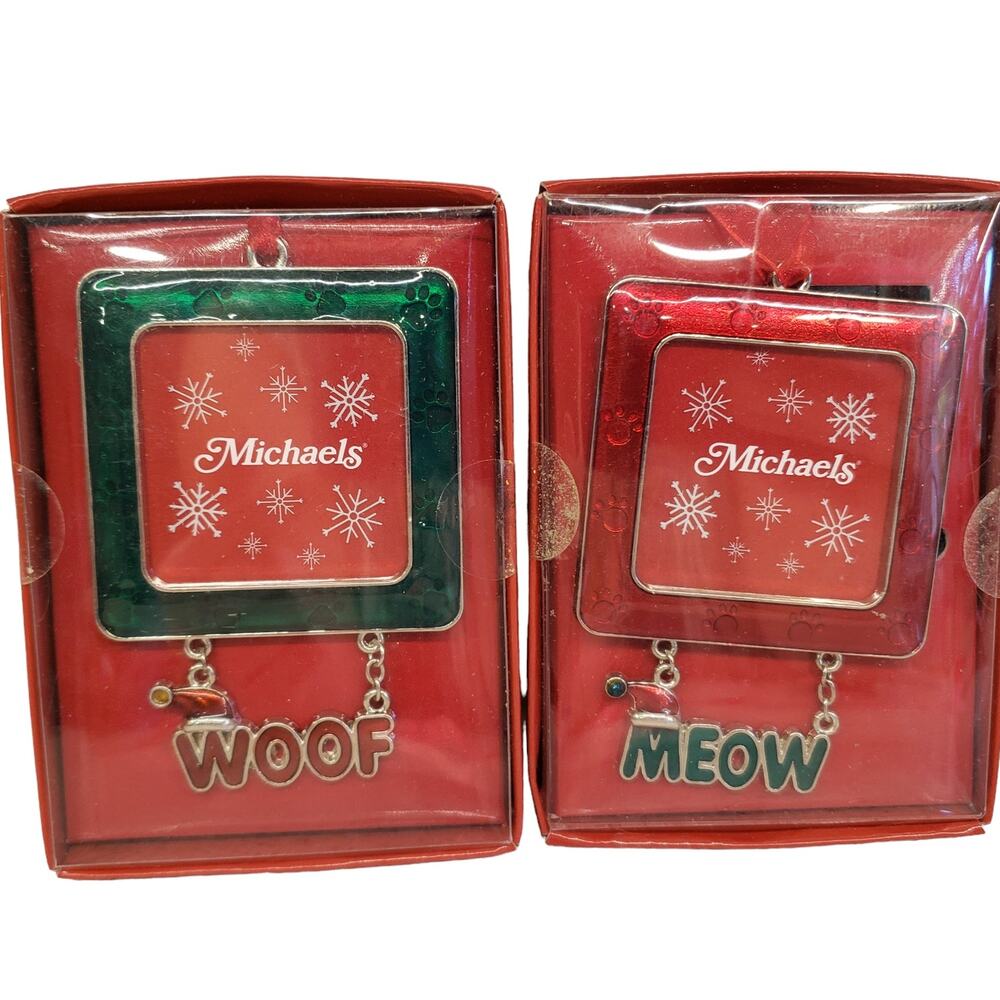 Animal Christmas Ornaments Dog Woof Cat Meow Michaels Christmas Ornaments